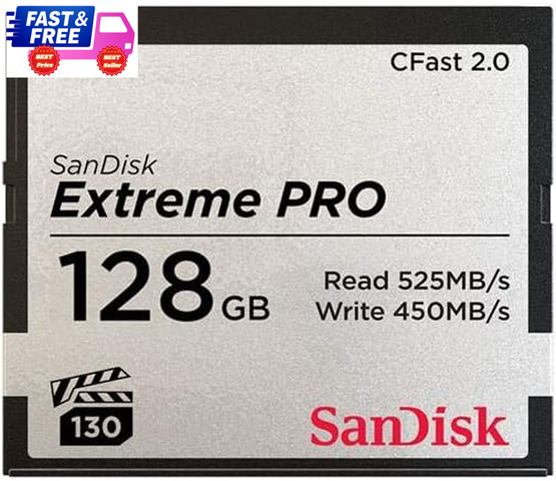 Extreme Pro - Flash Memory Card - 128 GB - Cfast 2.0 - Silver (SDCFSP-128G-A46D)