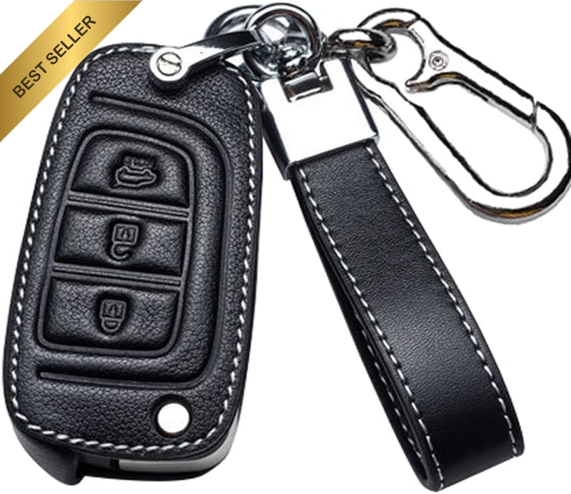 Leather Car Key Fob Cover Fit for Hyundai Elantra Solaris I30 I35 I40 IX35 Sonat