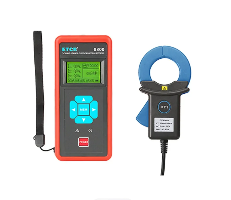 ETCR8300 three-channel AC current detector three-phase recorder leakage current