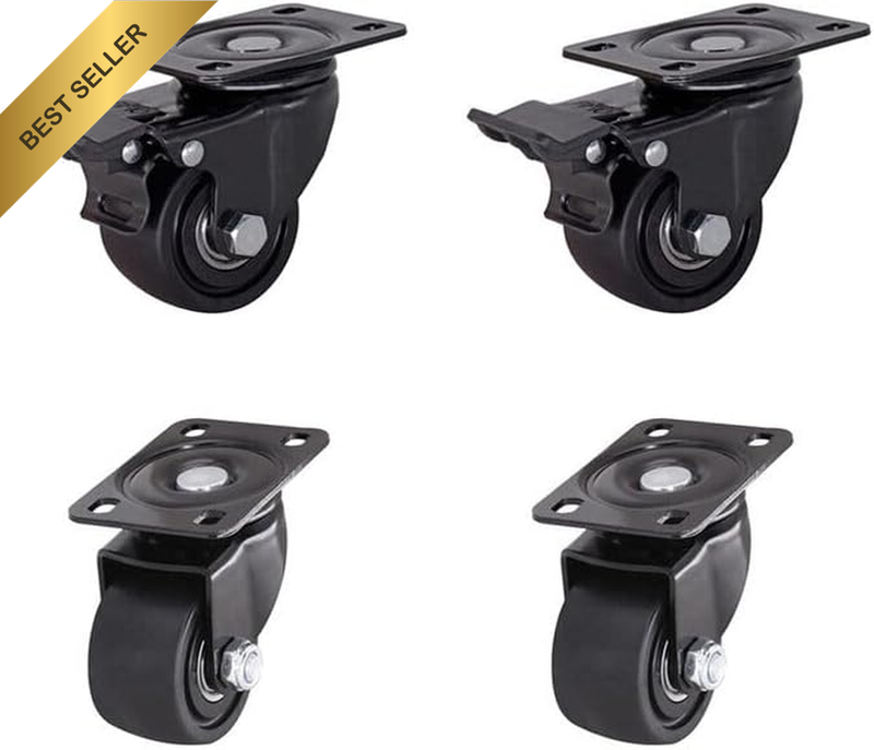 4PCS 3" Heavy Duty Castor Wheels Swivel and Brake 1000KG