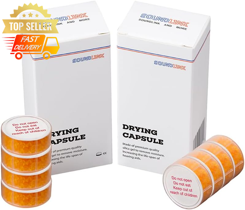 Hearing Aid Drying Capsules - 2 Boxes (4 Cards) - Moisture Control, Longevity