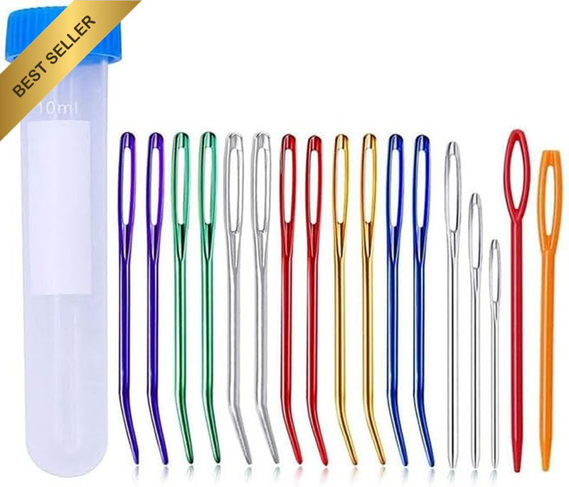 Darning Bent Tip Tapestry Wool Needle,17Pcs Yarn Darning Tapestry Needle,Yarn Ne