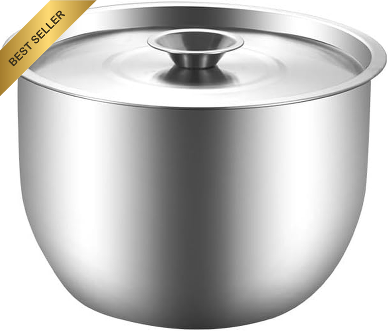 304 Stainless Steel Mixing Bowl with Lid Food Grade Kitchen Basin 5.1X7.5 Inches