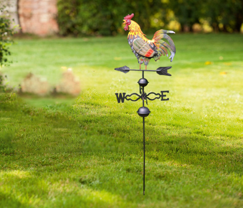 Metal Weather Vane Rooster Roof Wind Direction Garden Ornament Wind