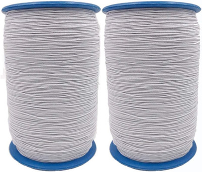 2 Roll 547 Yards 0.5Mm Thickness round Sewing Elastic Thread (White)
