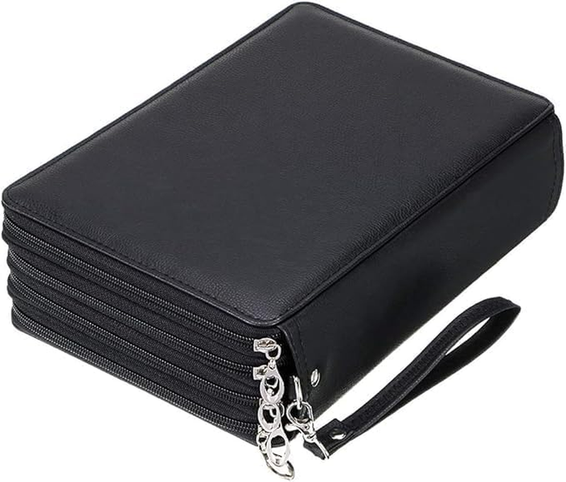 Colored Pencil Case - Luxurious PU Leather 200-Slot Pen Holder, Large Capacity P