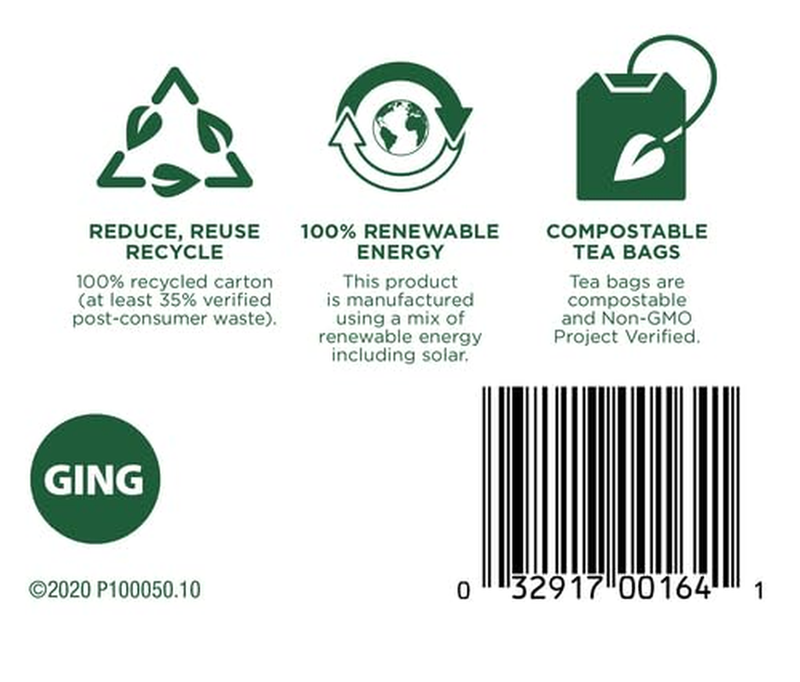 Tea, Organic Ginger, Healthy Digestion, Pleasantly Spicy & Warming, 16 Tea Bags