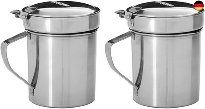 CUPERINOX Ölbehälter für Altöl, Edelstahlfett, 550 ml, mit Metallfilter, Beh