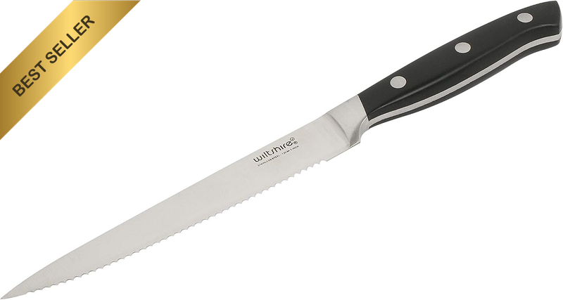 Trinity Serrated Utility Knife 14Cm | Stainless Steel, Fine Edge Serrated Blade,