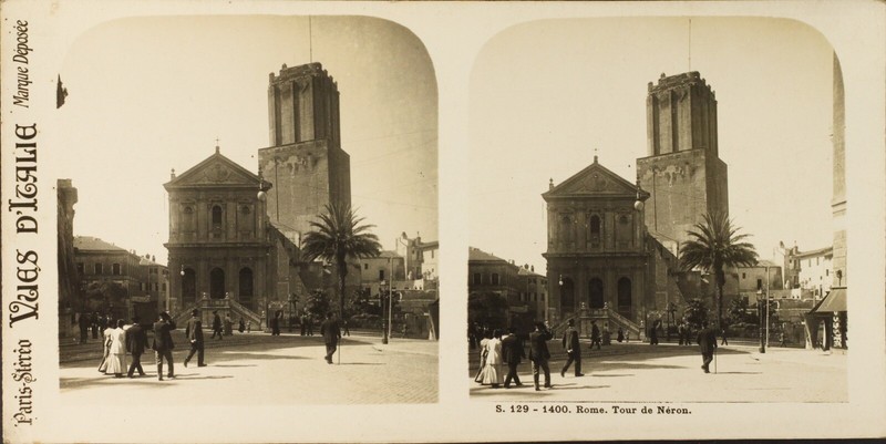 Italie Rome Tour De NÃ©Ron, Photo Stereo Vintage Argentique Pl60l1149