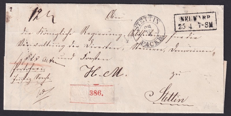 PreuÃEn Packkammer Stettin Portofreie Justizsache Aus Neuwarp Selten (1423)