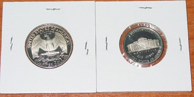 Washington , Jefferson Proof Coins 1983 loose lot 2 coins