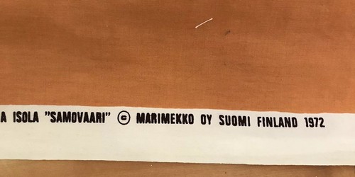 Euc Vintage  1972 MARIMEKKO Maija Isola SAMOVAARI Fabric Tablecloth 122” X 54”
