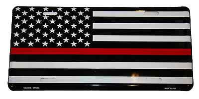 USA Fire Fighter Dept Department Thin Red Line 6''x12'' License Plate Made USA