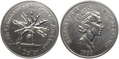 Nouvelle-Zélande - New Zealand 1 Dollar 1989 XIV Games Auckland 1990 - Sport Km