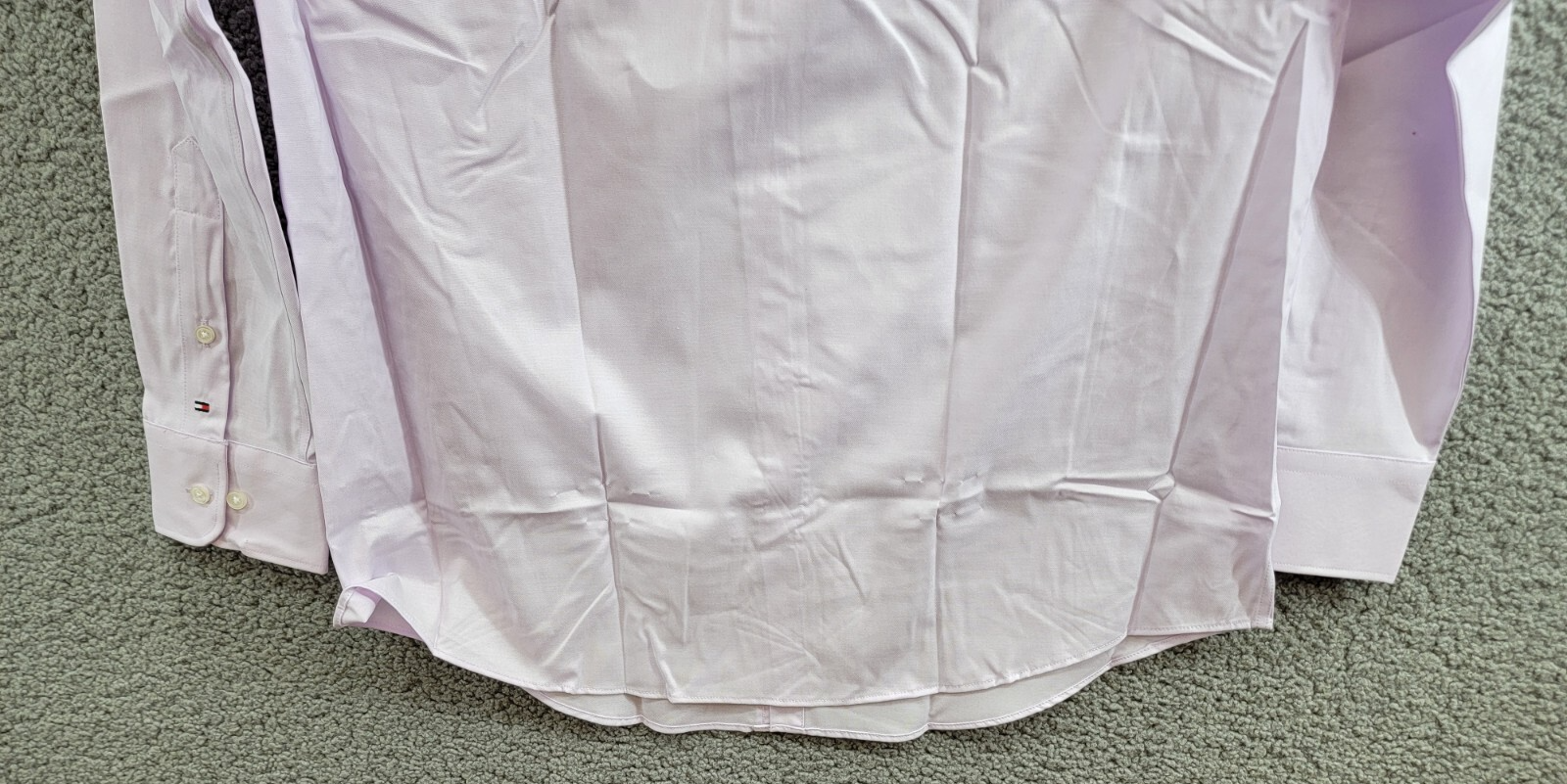 Tommy Hilfiger TH Flex Stretch Pinpoint Oxford Dress Shirt L 32/33 16 Lavender - Picture 16 of 18