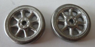 Pair of replacement cast metal 1 3/8''  diameter spoked wheel for Arcade vehicle