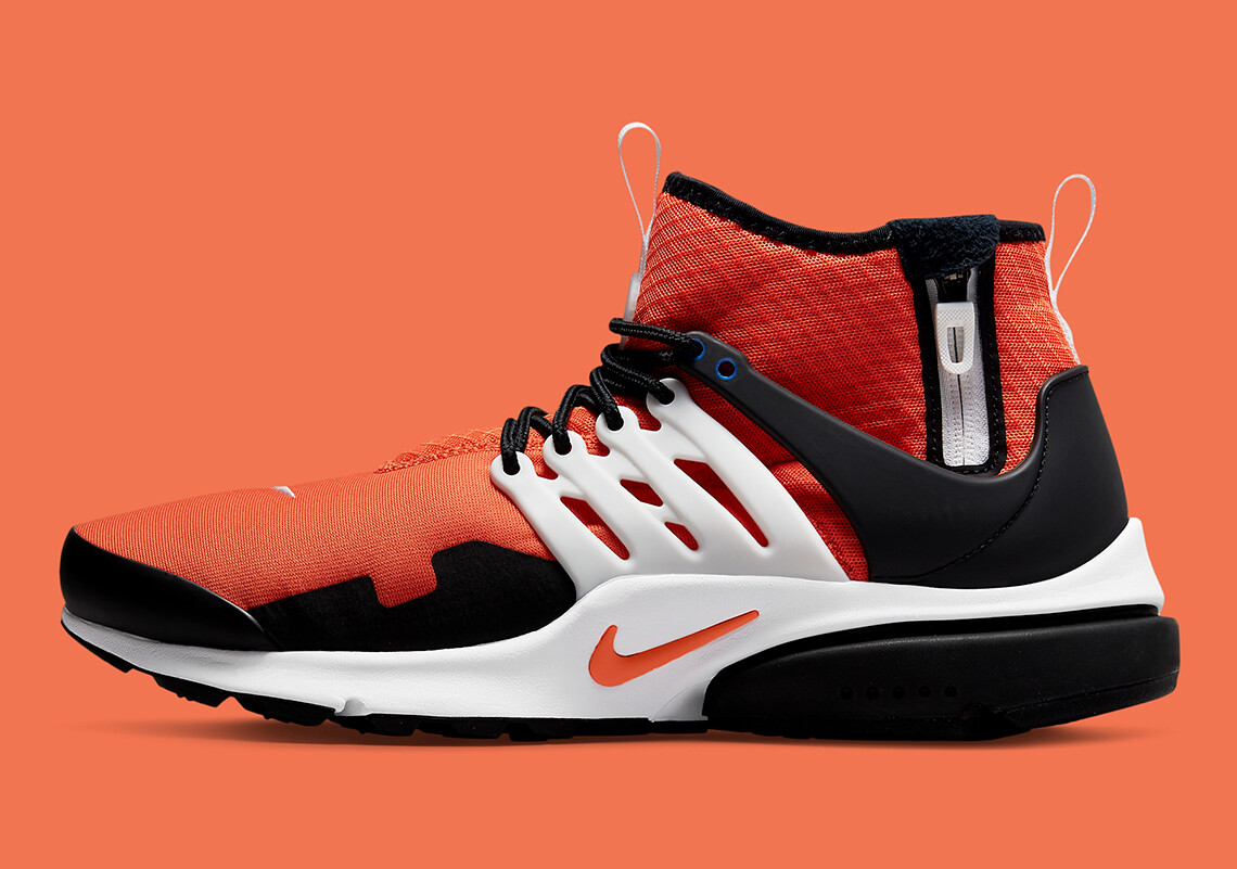 Мужские кроссовки Nike Air Presto Mid Utility Halloween Orange Black White DC8751-800 размера 8, Оранжевый, Nike Air Presto Mid Utility