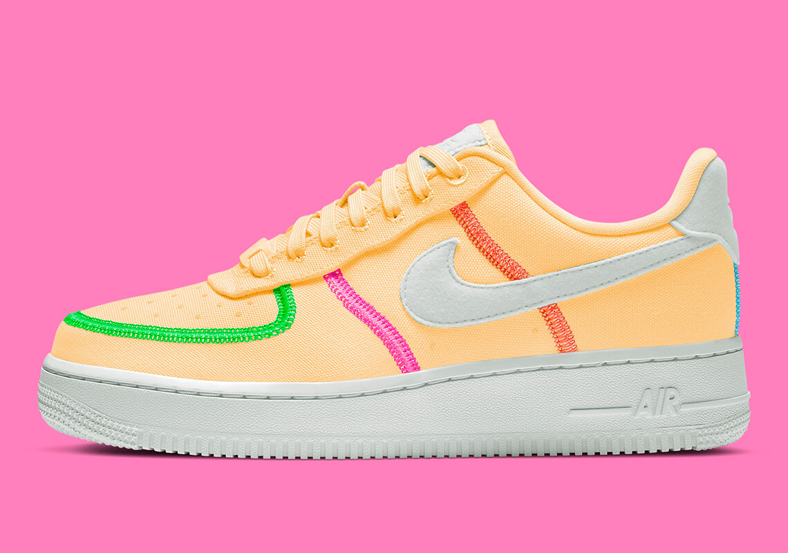 

Женские кроссовки Nike Air Force 1 Low LX Melon Tint Orange Green White CK6572-800 sz 8, Оранжевый, Nike Air Force 1