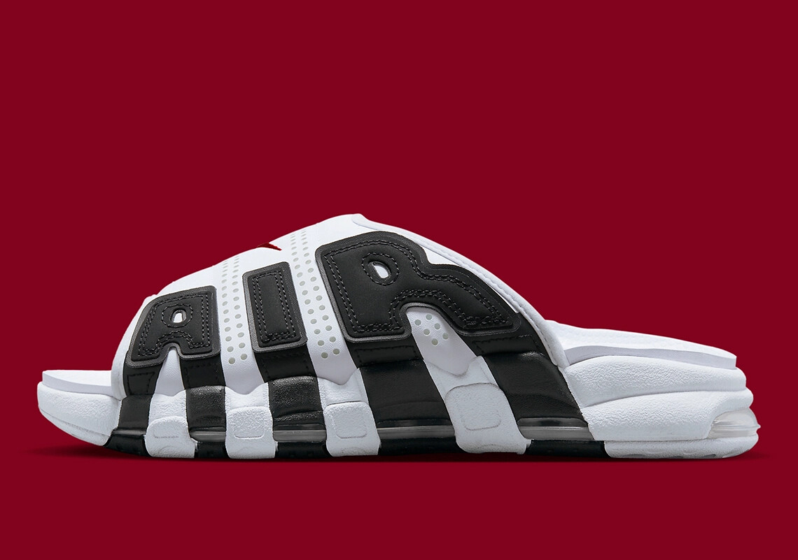 

Мужские кроссовки Nike Air More Uptempo Slide белые красные черные FB7815-100, Черный, Nike Air More Uptempo