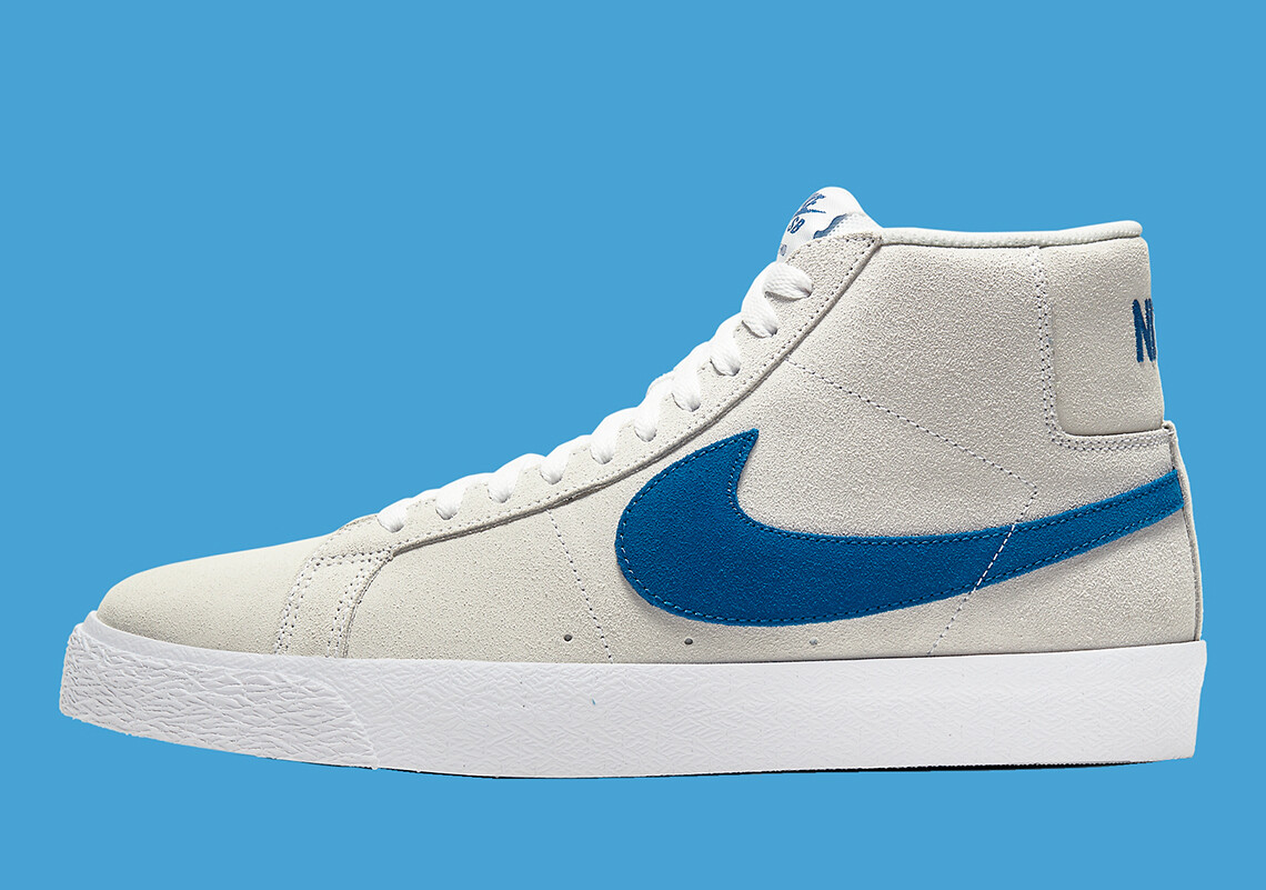 

Мужские кроссовки для скейтбординга Nike SB Zoom Blazer Mid White Royal Blue 864349-104 размер 9, Белый, Nike Sb Blazer Zoom