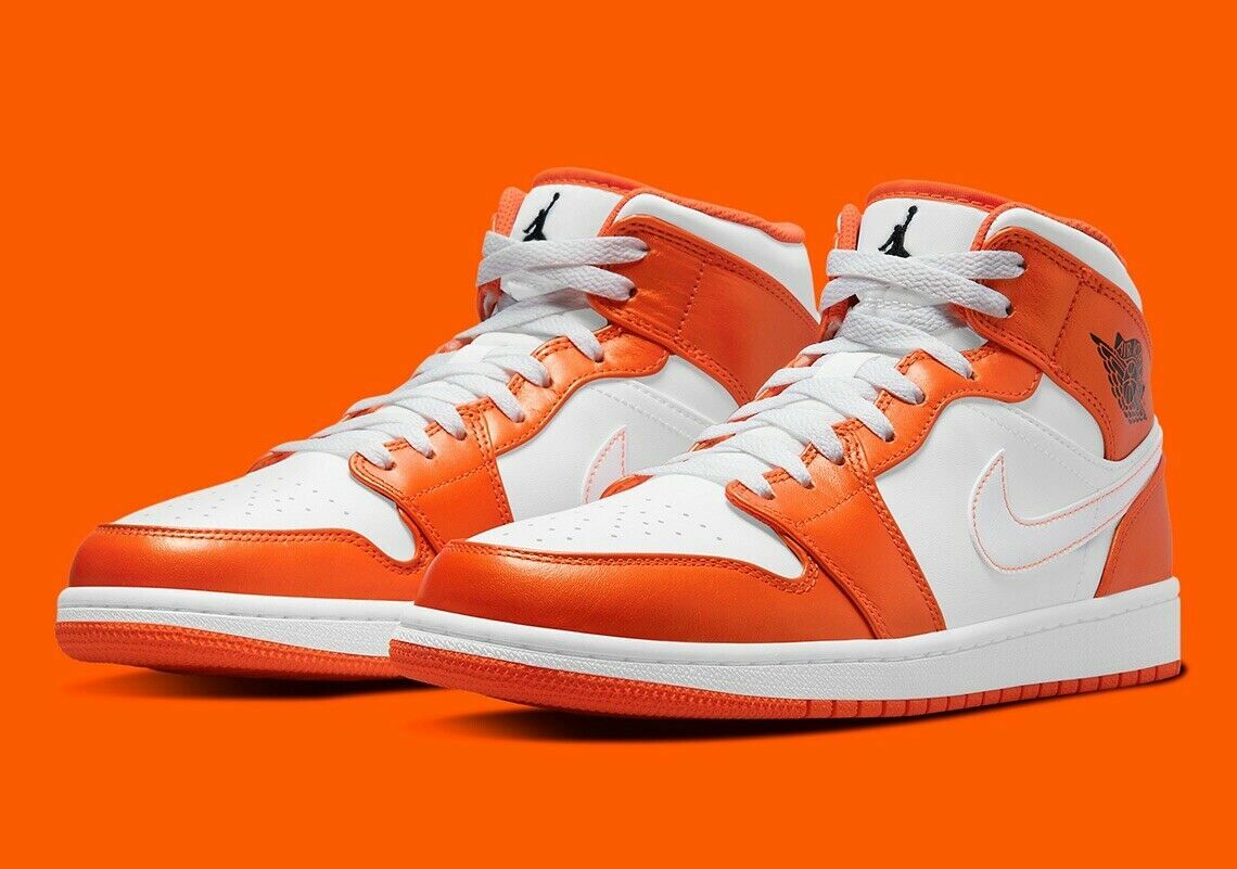 AUTHENTIC AIR JORDAN 1 MID SE Electro Orange Black White DM3531