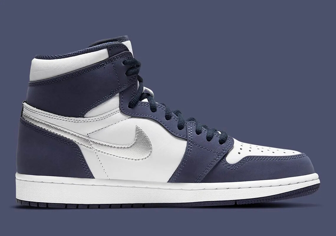 

NIKE AIR JORDAN 1 HIGH OG CO.JP WHITE/MIDNIGHT NAVY (2020) DC1788-100 US6-12, Синий, Air Jordan 1