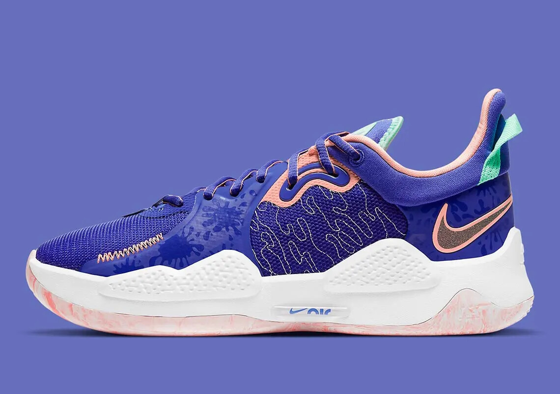 

Мужские баскетбольные кроссовки Nike PG 5 Lapis Blue Void Crimson Bliss Pink CW3143-400, Фиолетовый, Nike PG 5