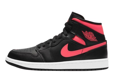 

Женские кроссовки Jordan 1 Mid Siren Red черные/красно-белые Siren (BQ6472 004), Black/siren red-white