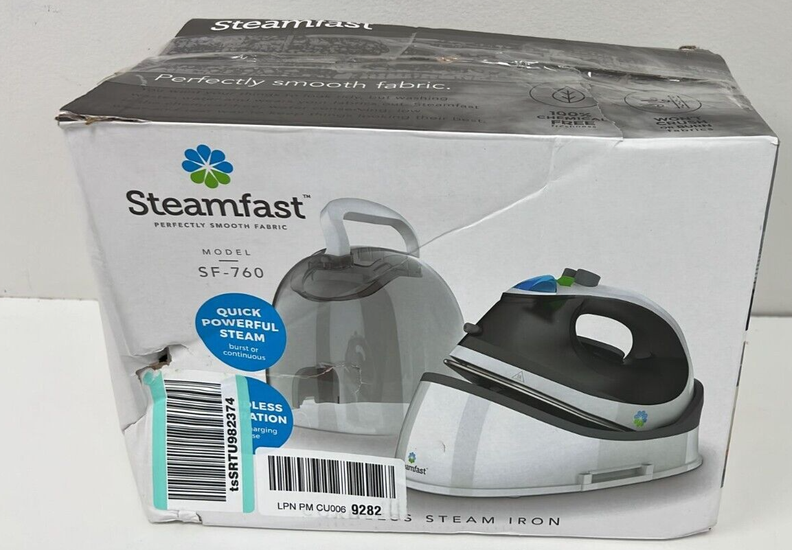 Steamfast SF-760 Portable Cordless Steam Iron, With Carrying Case, Non-Stick