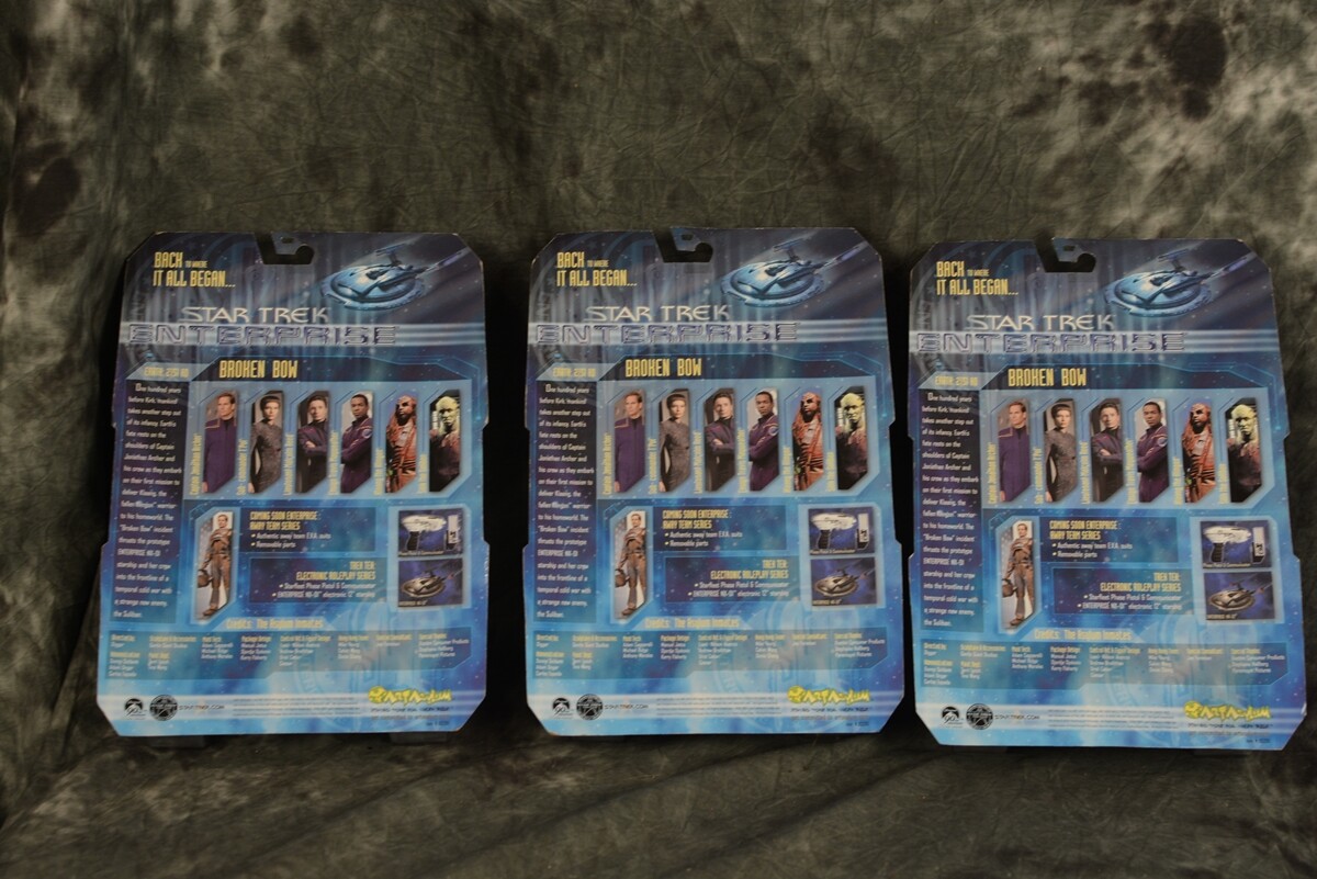 Art Asylum Star Trek Enterprise Broken Bow Complete Set of 7 Sealed Klaang