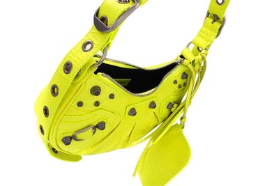 Pre-owned Balenciaga Le Cagole Xs Shoulder Bag In Neon Yellow 6713091vguy7206