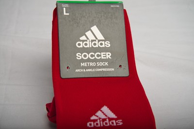 ADIDAS, Metro Red Soccer Socks Mens Size Large