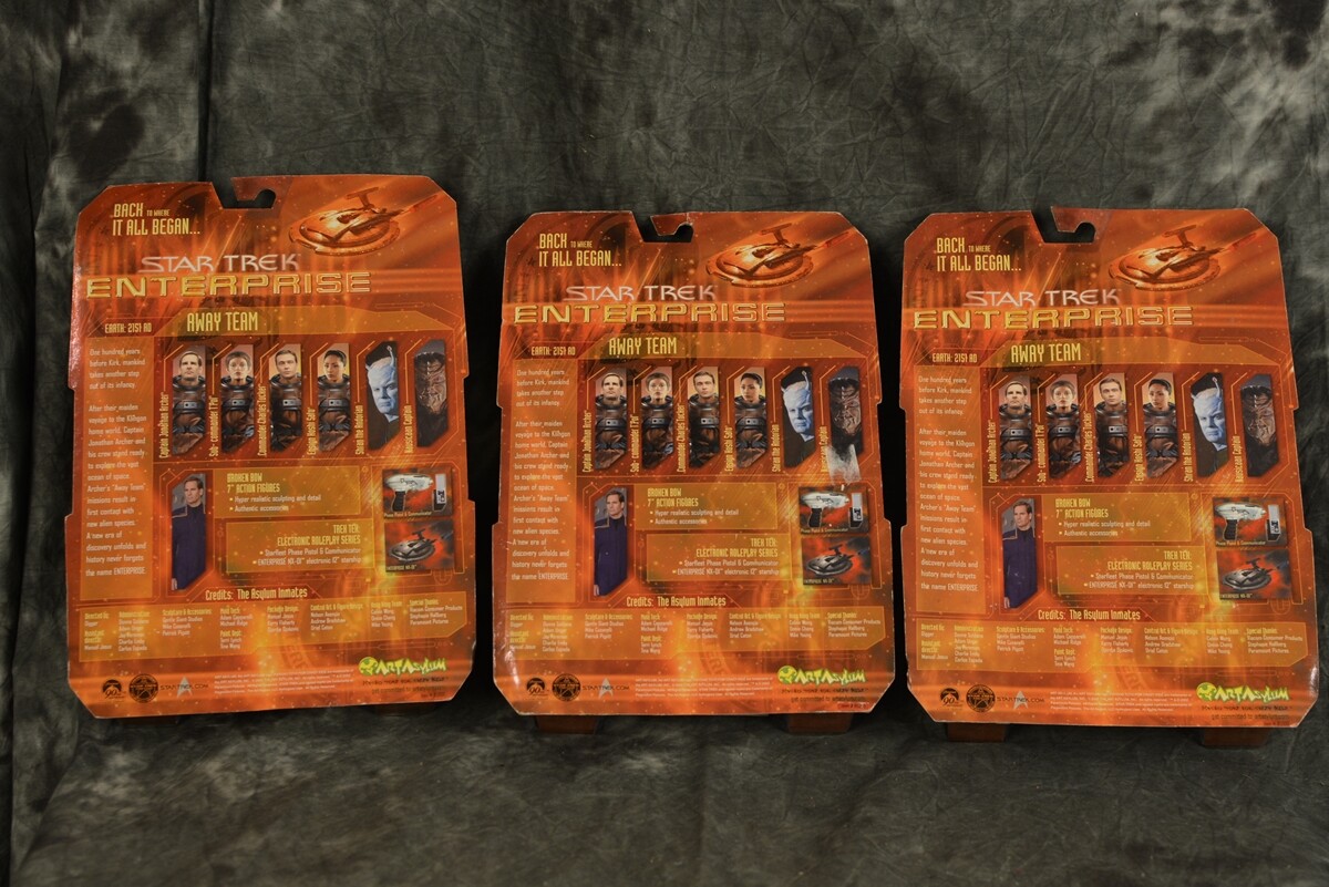 Art Asylum Star Trek Enterprise Away Team Complete Set of 7 Sealed Shran T'Pol