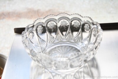 Clear Glass Star BowlsThick Glass Set of 2 Home Decor Vintage*
