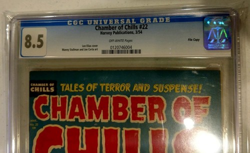 CGC 8.5 OW Pre-Code Horror Chamber Of Chills 22 1954 Torture Bondage Harvey