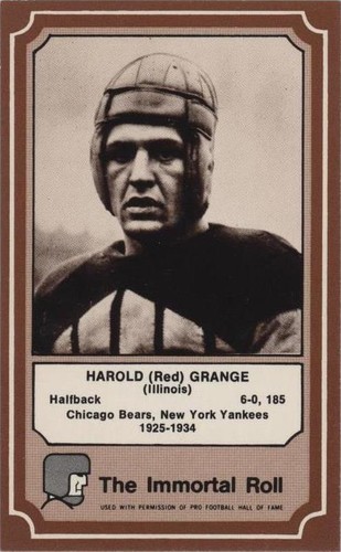 1975 Fleer Team Cloth Patch Stickers Red Grange #4