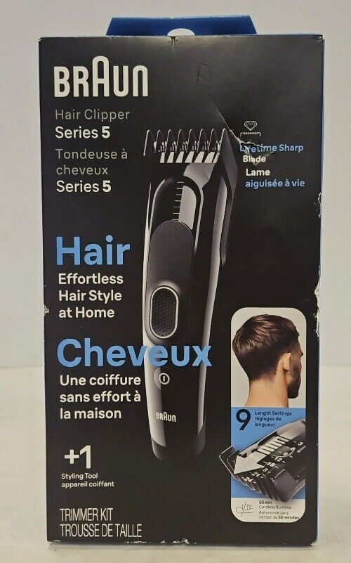 Braun Hair Clipper Series 5 Rechargeable 9-Settings + 2 Atta