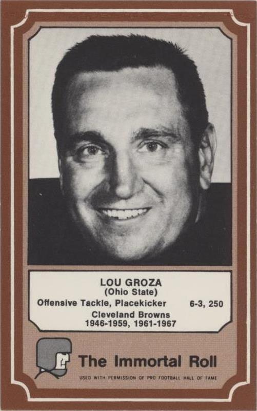 Pegatinas de parche de tela Fleer Team 1975 Lou Groza #81