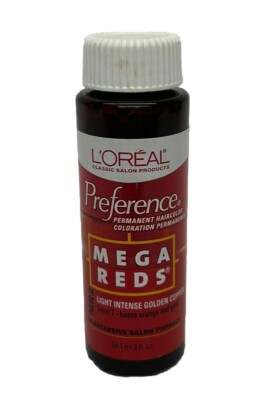 LOREAL PREFERENCE Permanent Hair Color Mega Reds Light Intense Golden Copper MR2