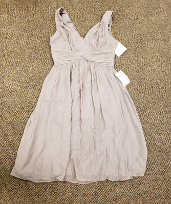 Donna Morgan Women's Gray Faux Wrap Dress Size 2