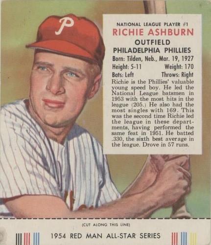 1954 Red Man Tobacco All-Star Team - Richie Ashburn #1