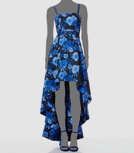 Pre-owned Alice And Olivia $995 Alice + Olivia Women's Blue Dream Floral Royalty Gown Dress Size 0
