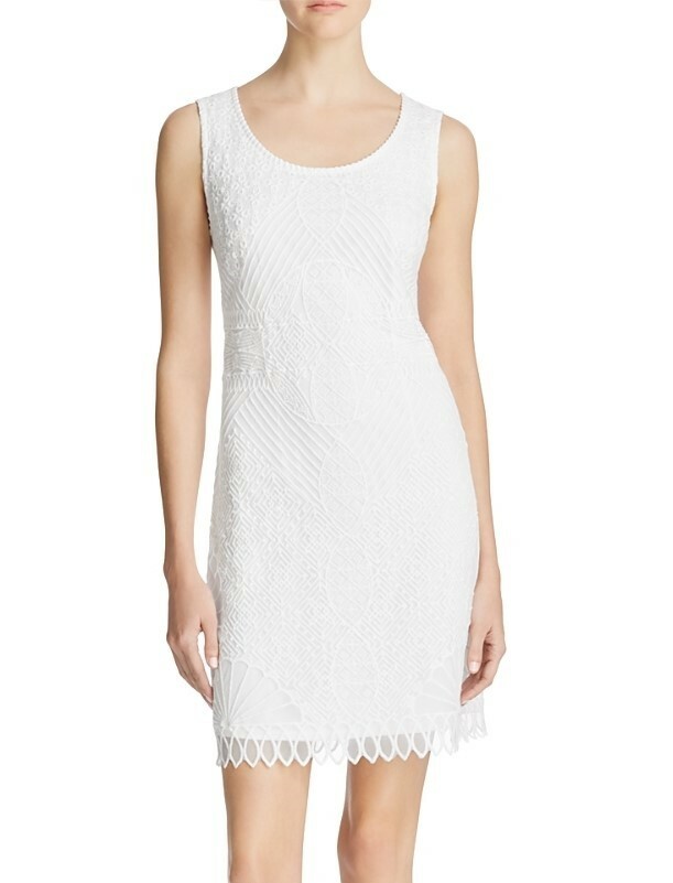 Laundry by Shelli Segal 241382 Womens Sleeveless Dress Optic White Size Medium