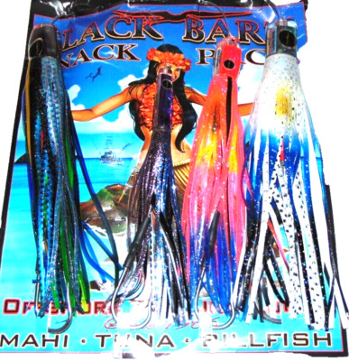 4 Black Bart Fishing Lures Big Game Trolling Tuna Marlin Mahi Dorado Rigged Lot