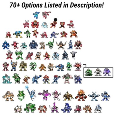 ロックマン8ビット パーラービーズ ピクセルアート スプライト 70点