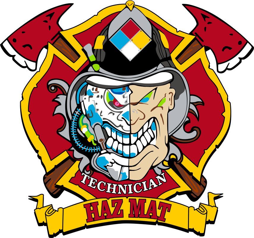 Firefighter Decal-Hazmat Technician Skull Exterior Window Decal - Various Sizes