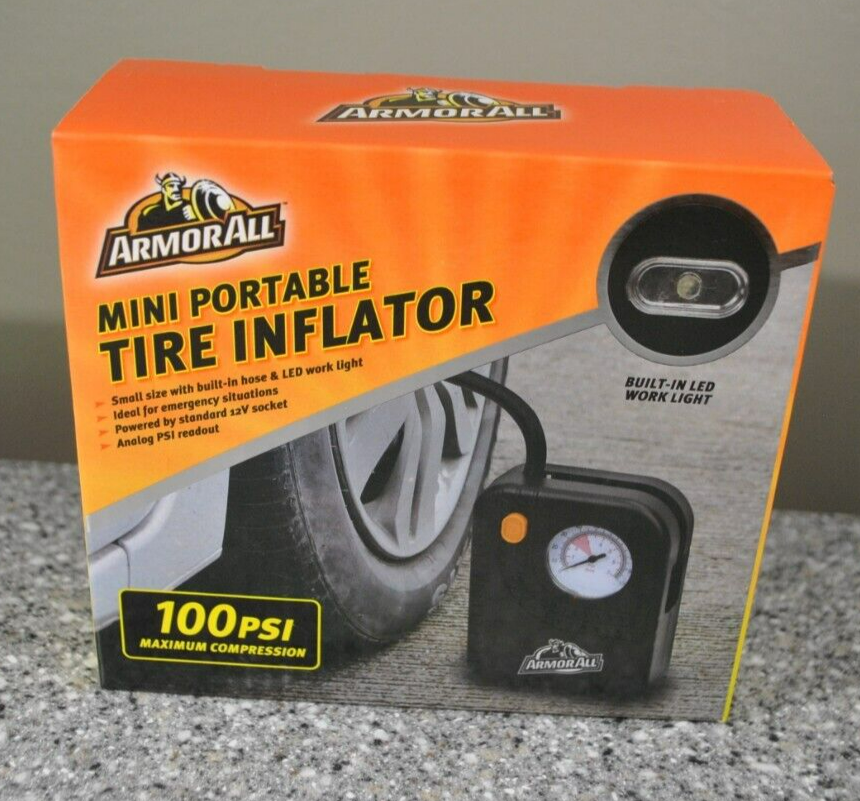 Armor All 100psi Maximum Compression Mini Portable Tire Inflator