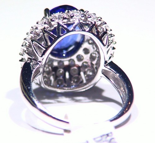 5.55CT 14K Gold Natural Tanzanite Diamond Vintage AAA Wedding Engagement Ring