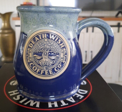 Death Wish Coffee 24' TREE OF LIFE Mug BLUE  661 OF 3000 NIB Sold Out Beautiful